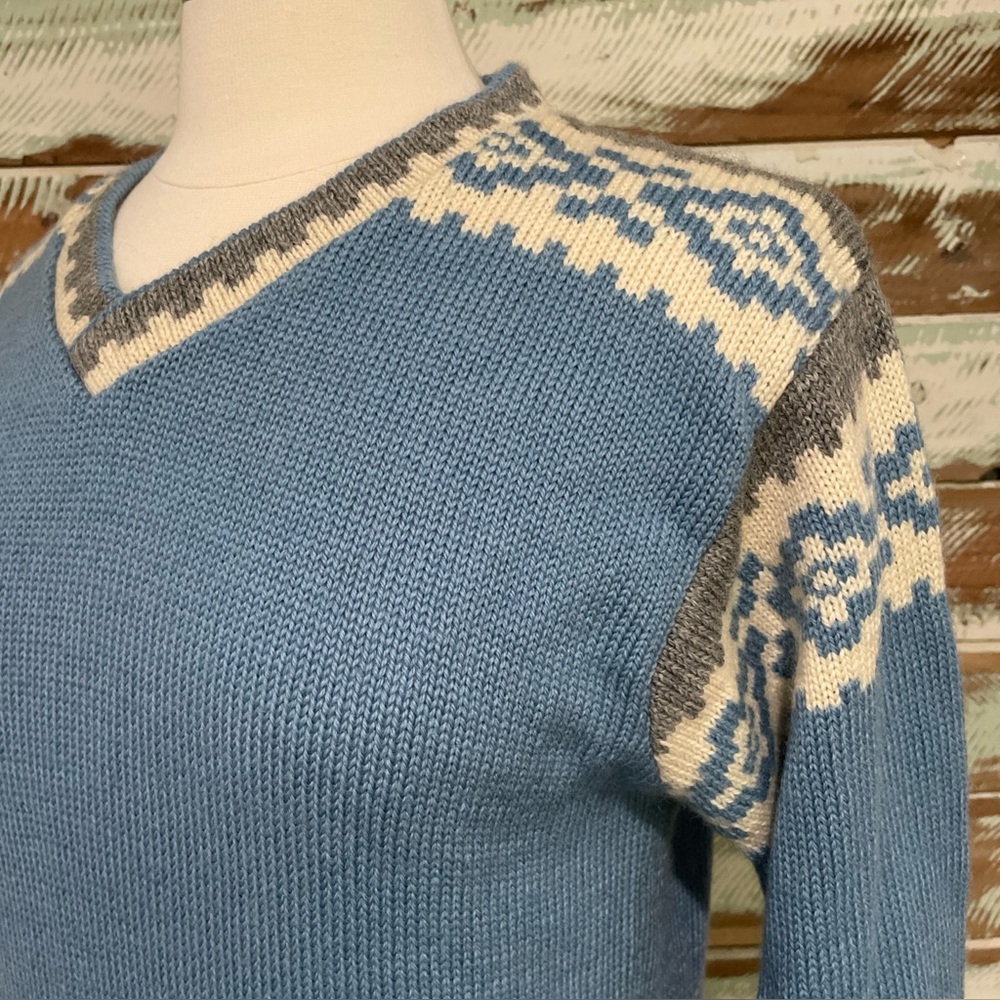 Norwegian Fisherman’s Svalbard Med Sweater By NORLENDER 100% Wool Jumper Ski